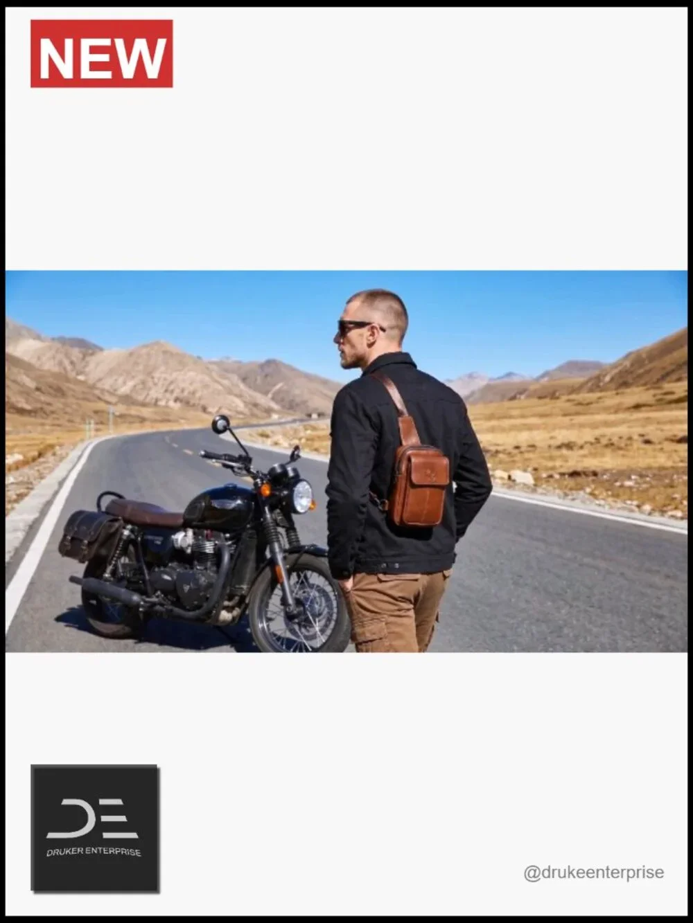Genuine Leather Mini Sling Bag Small Chest Bag Crossbody for Men